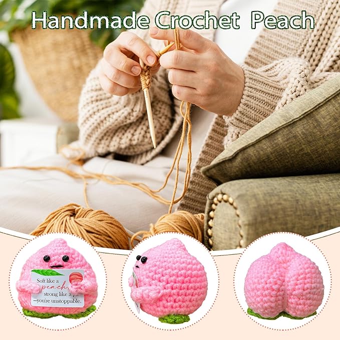 Emotional Support Crochet Peach, Lovely Gift - Image 4