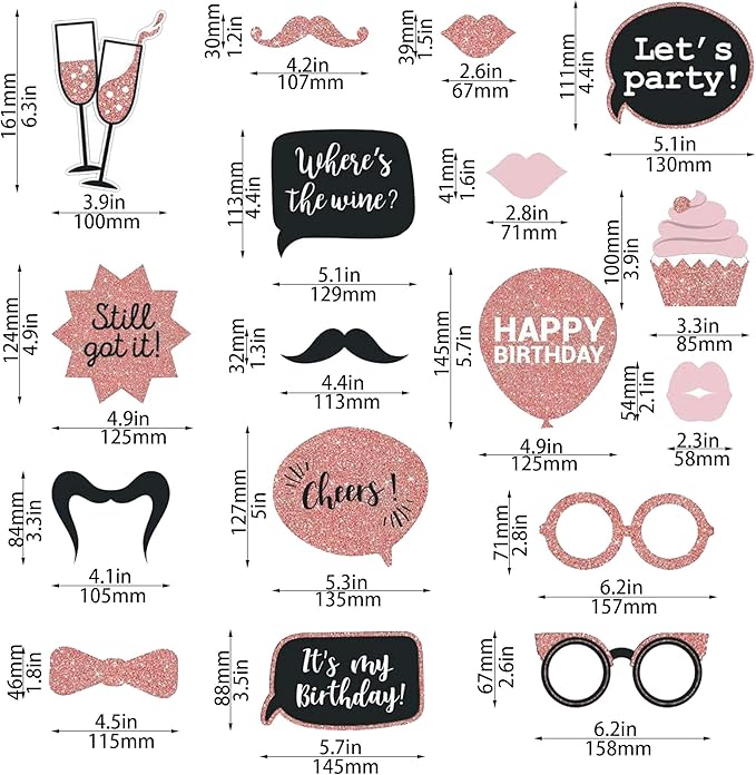 Party Birthday Photo Booth Props - Image 3
