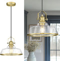 kudos Gold Pendant Lights Kitchen Island, Farmhouse Gold Seeded Glass Pendant by kudos
