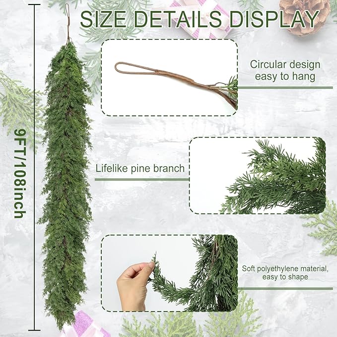 Artgar 9 Ft Christmas Garland - Image 2