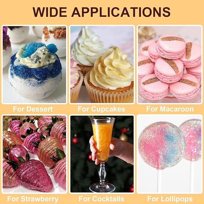 Purple Edible Glitter - 15g Food Grade Luster Dust Powder - Image 4