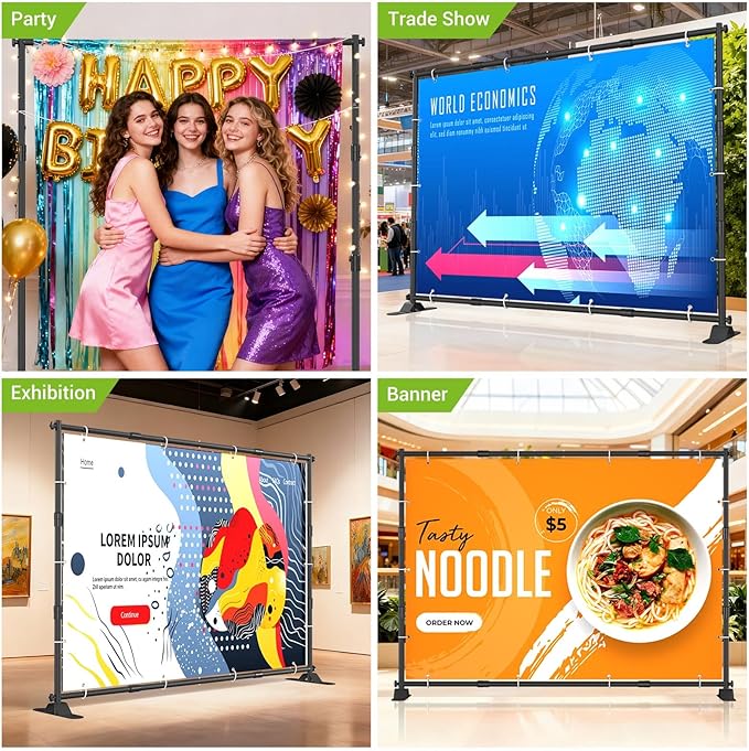 10 x 8 Ft Heavy Duty Backdrop Banner Stand, Adjustable Photo Background Support - Image 9