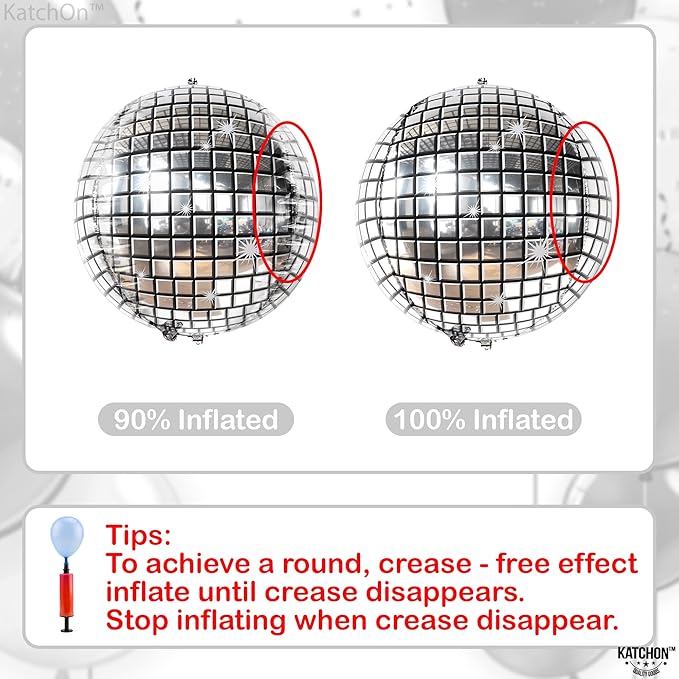 KatchOn, Big Silver Disco Ball Balloons - Image 4