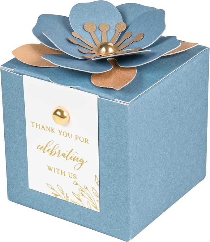 FEIYI 20 PCS Favor Boxes, 3 In 1 Dusty Blue Candy Boxes by FEIYI