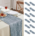 12 Pack Dusty Blue Cheesecloth Table Runner 10FT Long Boho Gauze Table Runner by AGIRL