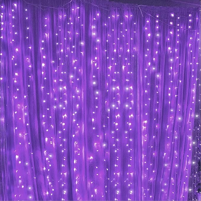 Dazzle Bright Curtain String Lights, 300 LED 9.8ft x 9.8ft 8 Lighting Modes - Image 6