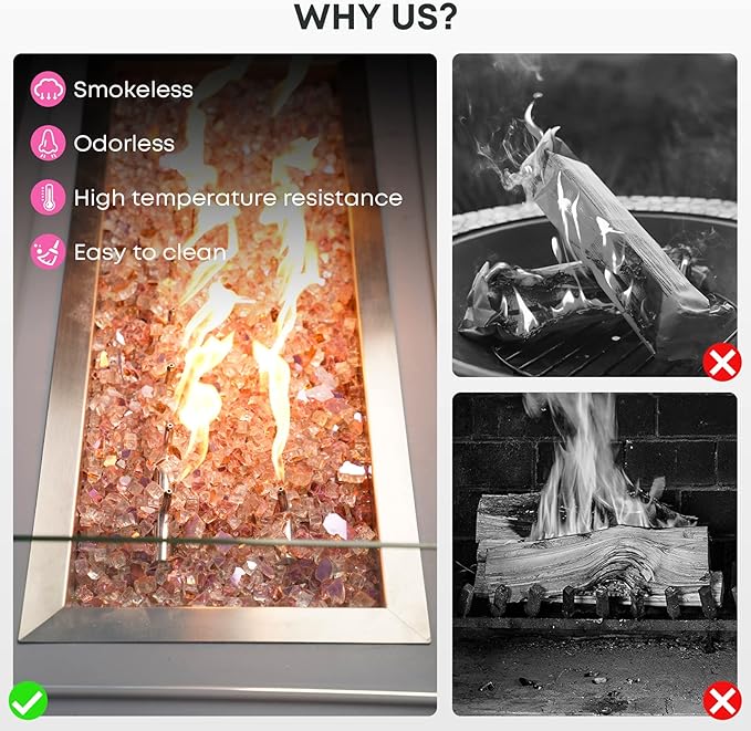 Stanbroil 10-Pound Reflective Tempered Fireplace Glass and Fire Pit Glass - Image 3