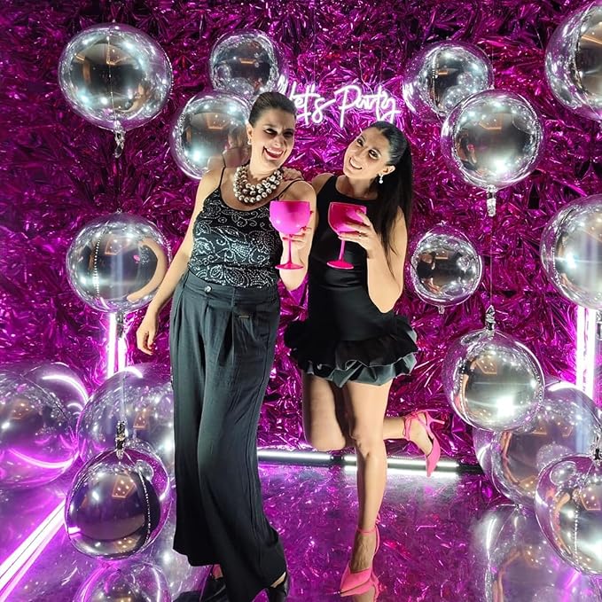 6Pcs Silver Foil Balloons, 22Inch Silver 4D Round Ball Balloon and Explosion - Image 4