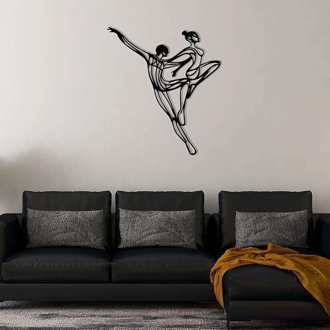 Wita Home Dancing Couple Metal Wall Art, Modern Minimalist Line Art Sculpture - Image 5