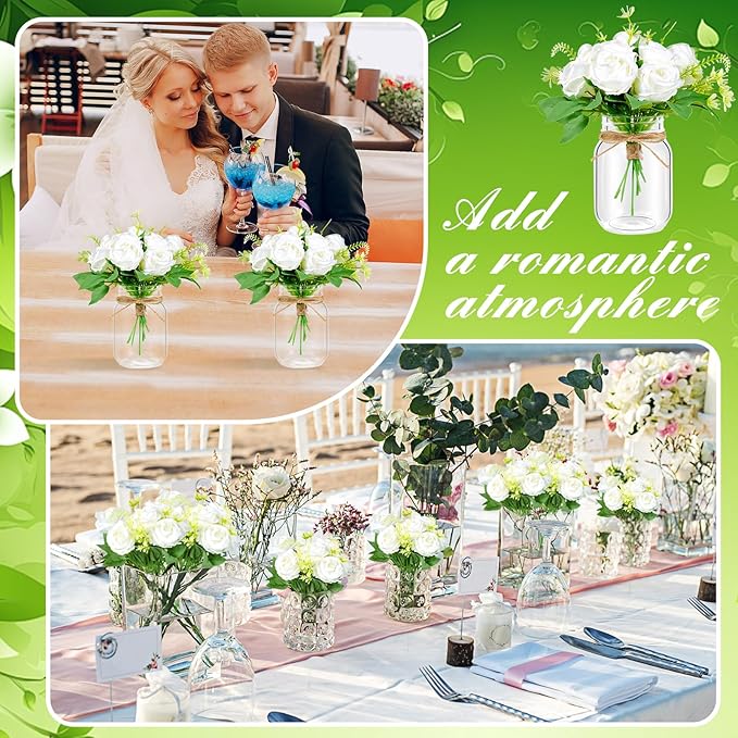 6 Set Centerpiece Table Decorations Mason Jar Table Centerpiece - Image 7