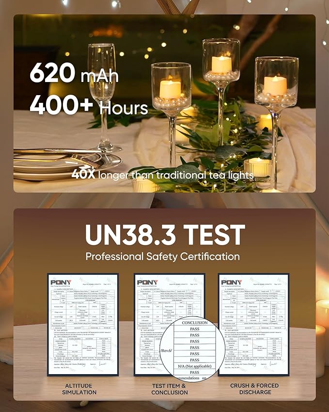 Homemory 12pcs Remote Timer LED Tea Lights Candles, 400+Hours Flickering - Image 4