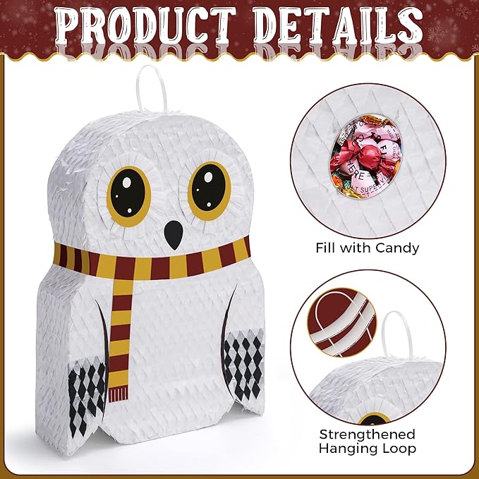 Small Owl Pinata Bundle with a Blindfold, Forest Animal Theme, Wizard Theme - Image 3