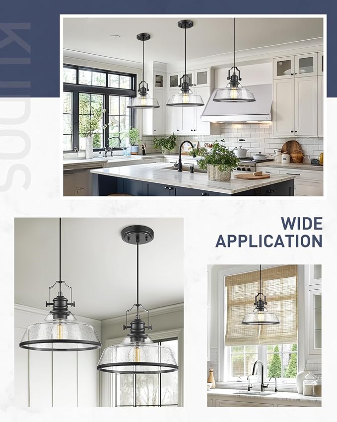 kudos 2 Pack Pendant Lights Kitchen Island, Farmhouse Large Hanging Light - Image 7