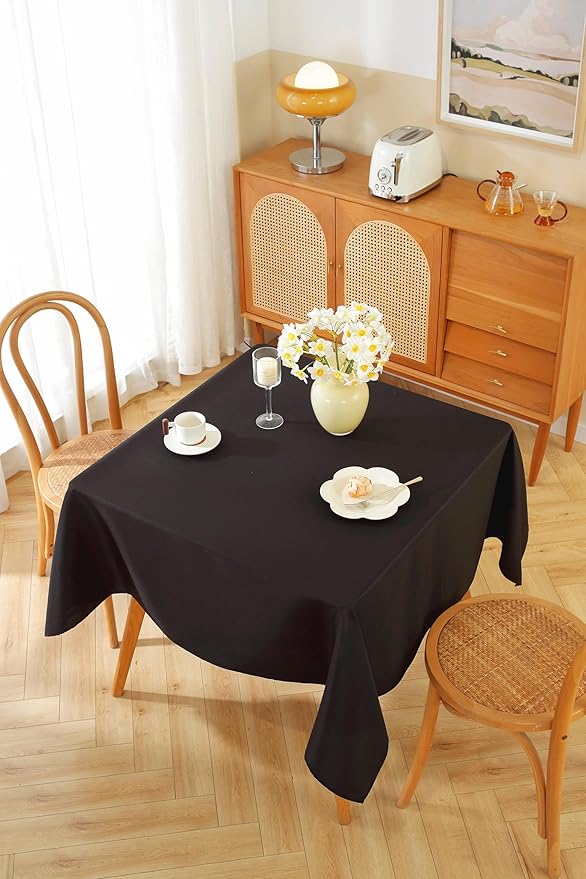 Craft And Party Square Tablecloth, 60 x 60 Inch Black Tablecloth, Polyester - Image 2
