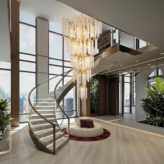 YUYI Upgraded 118'' Long Crystal Chandelier - Image 3