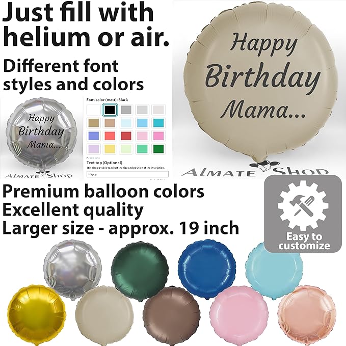 Сustom balloons Name Personalized foil Balloon round 19 inch satin and glossy - Image 3