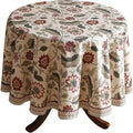 ISAENNE Designer Provence Floral Round Tablecloth, Linen Colorful Washable by Isaennehomedecoration