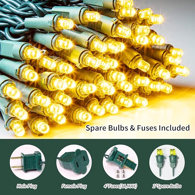 Yellow Wide Angle LED String Lights, 64.8 Ft 300 Count - Image 4