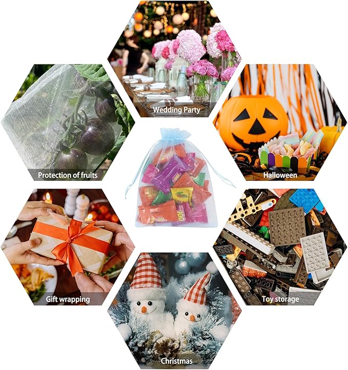 Wudygirl 100PCS Sheer Organza Bags - Image 4