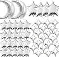 50pcs Silver Moon and Star Balloons by PSKJATIN