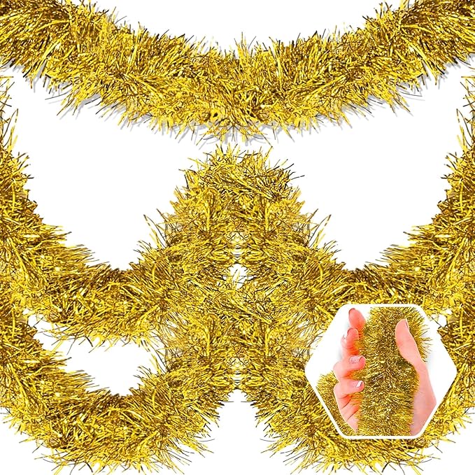 50 Feet Christmas Foil Fringe Banner Metallic Tassle Garland Metallic Backdrop by Ferwzsr
