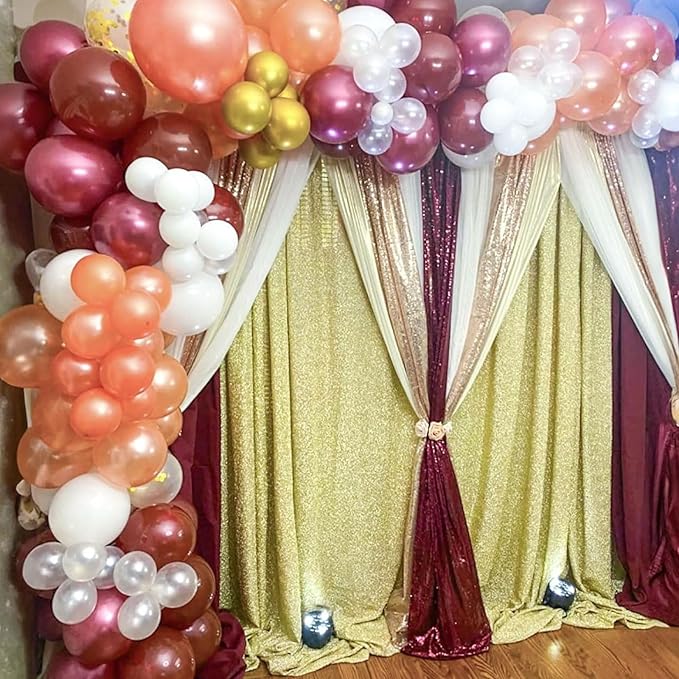 Burgundy Rose Gold Balloons - Image 4
