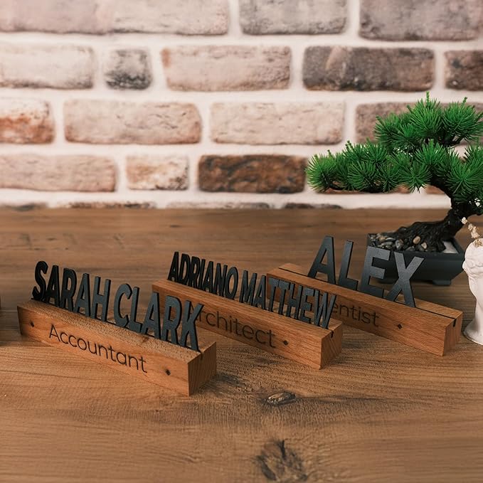 Custom Desk Name Plate with Engraved Title – Personalized Wooden Office Name - Image 5