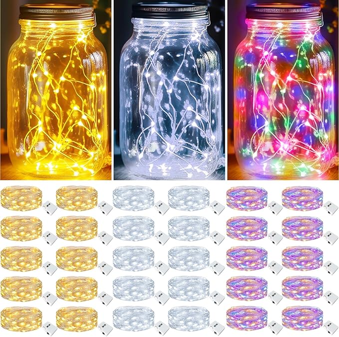 kolpop 30 Pack LED Fairy Lights Battery Operated, 7FT 20 LED Mini Twinkle by kolpop