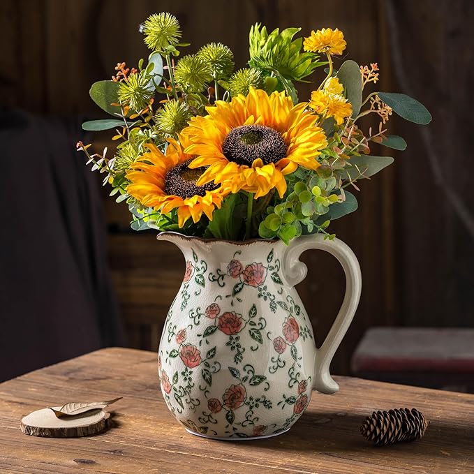 Green and White Vintage Vase - Image 5