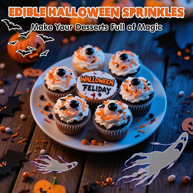 Halloween Terrifying Sprinkles, Candy Bloody Eyeballs, Ice Cream, Cupcake Topper - Image 3