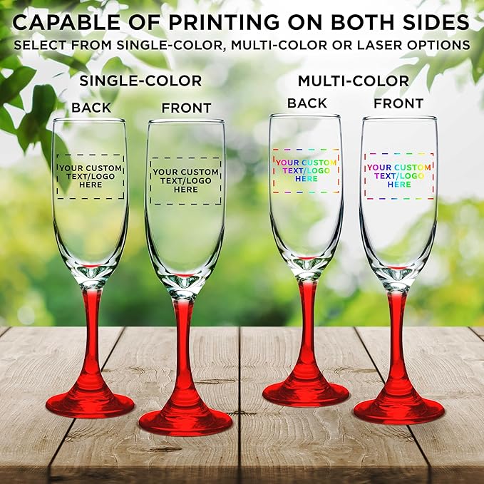 DISCOUNT PROMOS Custom Premiere Champagne Flutes 6.25 oz. Set of 10, - Image 6