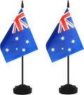 2 Pack Australia Desk Flag Set, Australian Desktop Small Miniature Table Office by Unknown