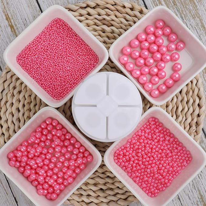 Valentines Sprinkles for Cake Decorating, 11Oz 6 Sizes Pink Pearl Sprinkles for - Image 4