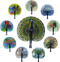 20 Pcs 10" Safari Print Animal Folding Paper Fan Bulk Assortment by Bestage