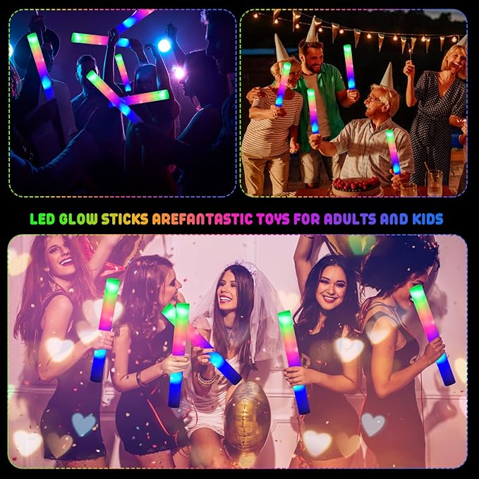 LifBetter Light Up Glow Sticks Bulk, LED Foam Sticks in The Dark - Image 7