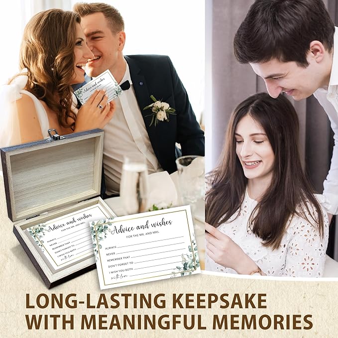 50 Pcs Advice and Wishes for the Mr and Mrs Cards in Box - Image 5