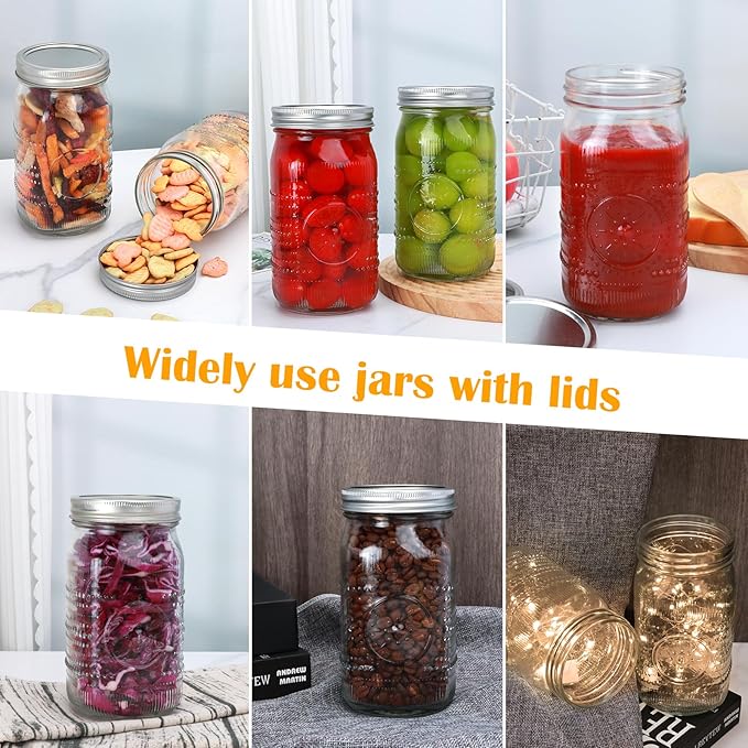 Encheng 12 Pack 32oz Wide Mouth Mason Jars - Image 7