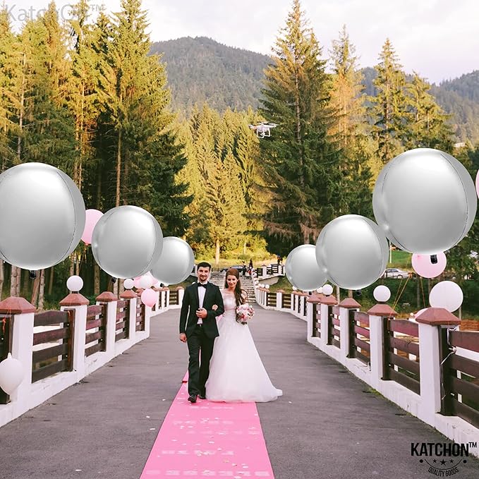 KatchOn Large Silver Balloons - Image 7