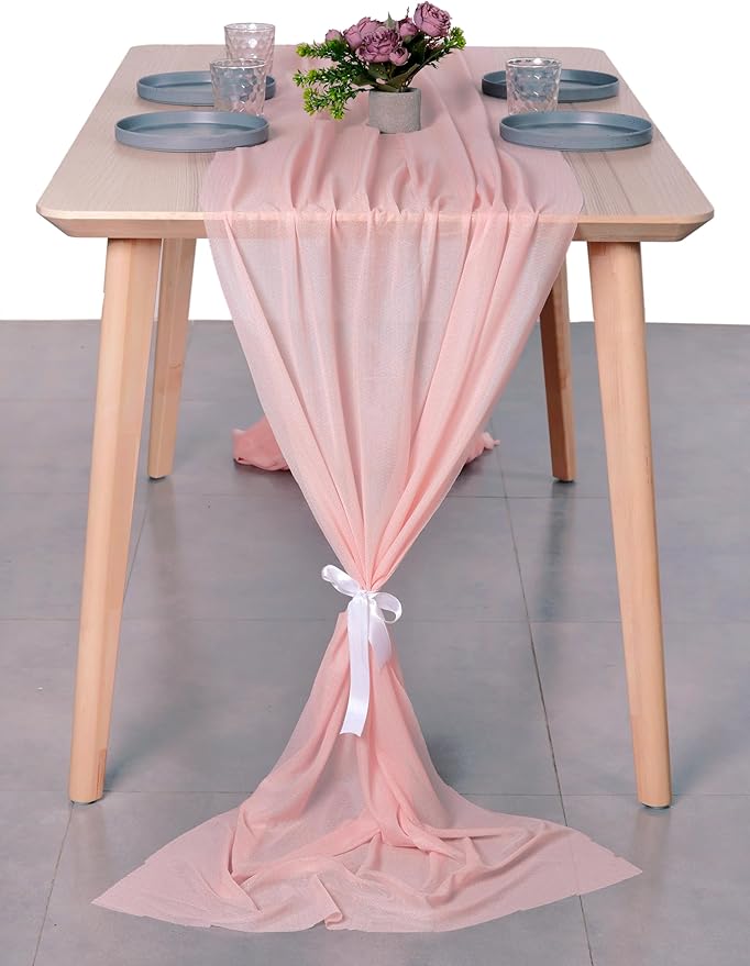 MDS 15 Pack 10ft Chiffon Table Runner 29 x 120 Inches Sheer Wedding Runner - Image 7