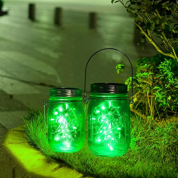 ZNYCYE Solar Mason Jar Lights, 12 Pack 30 LED Fairy Firefly Mason Jar Lids - Image 6