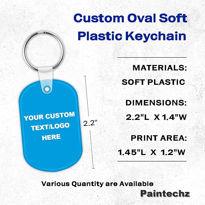 Custom Oval Soft Keychains 200 Pack, Personalized Logo, Text Bulk - Image 3
