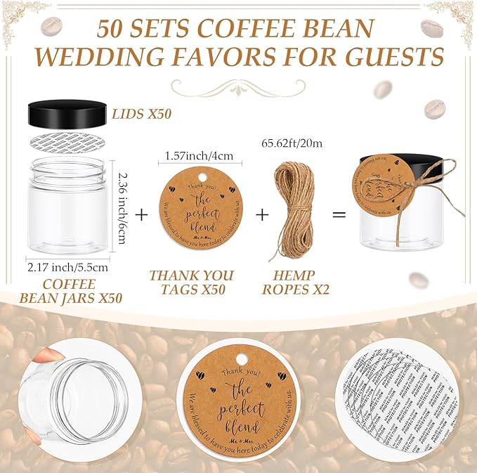 102 Pcs Coffee Bean Wedding Favors - Image 2