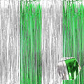 6 Pack Silver Green Foil Fringe Curtain Backdrop, 3.28Ft x 8.2Ft Metallic by Ferwzsr