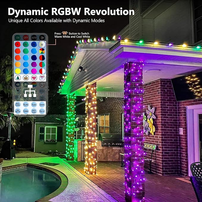 BrizLabs RGBW Christmas Lights, 98.5FT 300 LED Color Changing Halloween String - Image 3