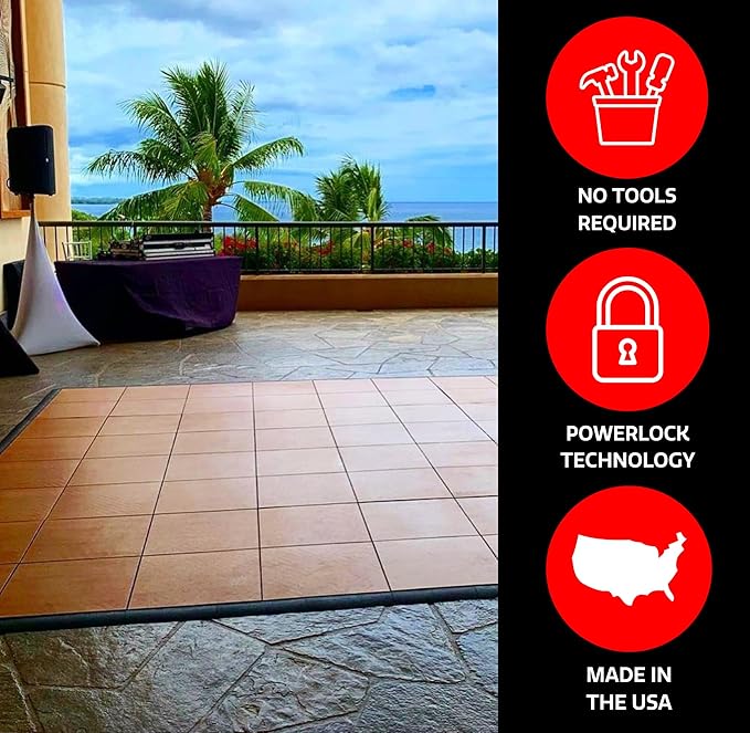 Big Floors 3X3DKOAKFLOOR Interlocking Lightweight Plastic Modular Dance Floor - Image 6