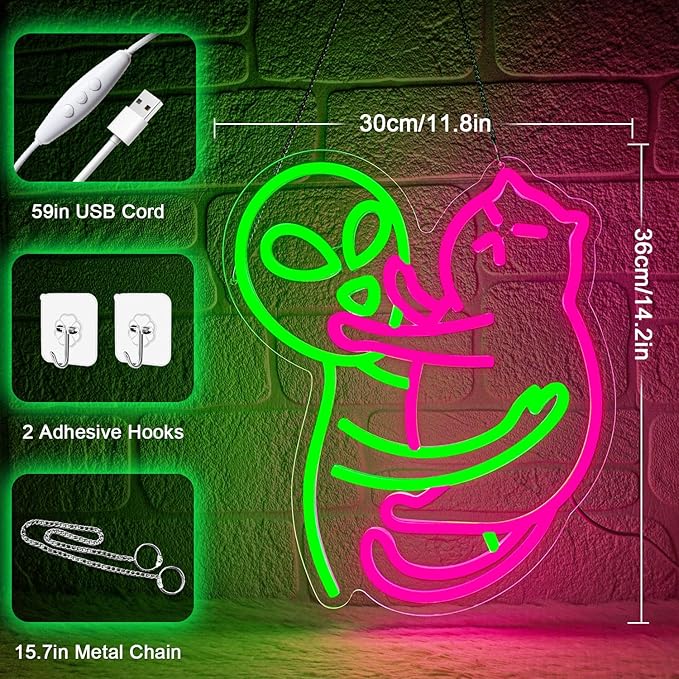 Alien Cat Neon Sign, Neon Signs - Image 3