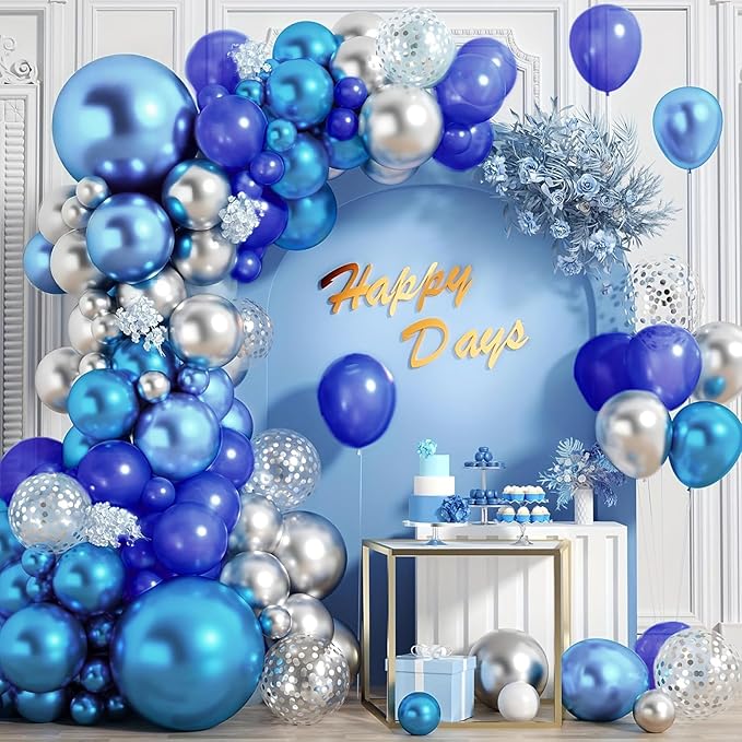 Netnology Blue Silver Balloons Set - Image 7