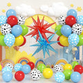 Red Blue Yellow Balloons, 12 Inch Cow Pattern Cloud Light Blue Yellow Red Fruit by Saxuxu