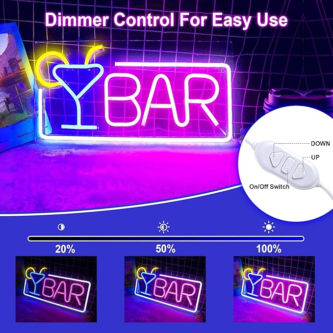 YSMNDE Bar Neon Sign, Bar Signs - Image 3