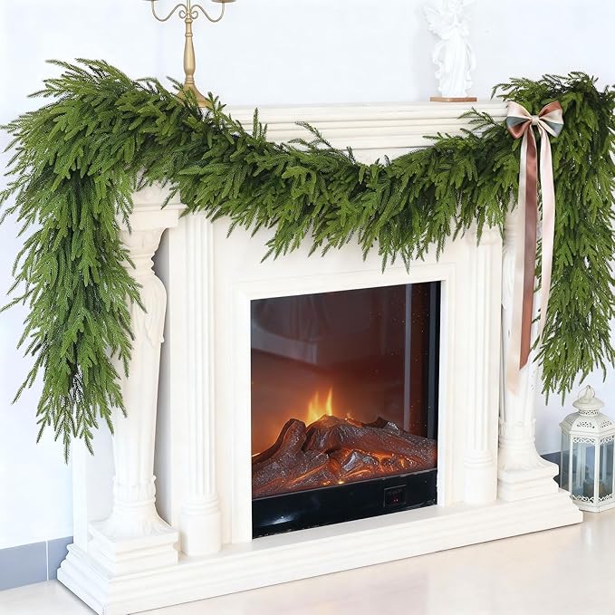 6FT Christmas Artificial Norfolk Pine Garland - Image 2